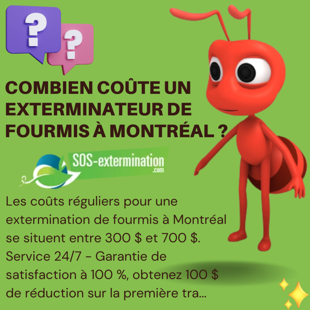 Combien coûte un exterminateur de fourmis à Montréal ?